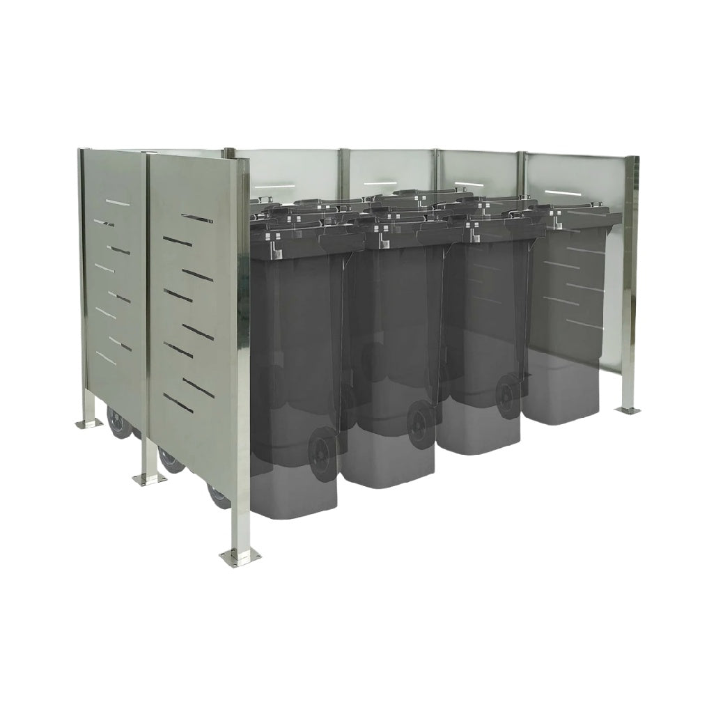 Système de tri des déchets en acier inoxydable pour espaces publics - 150 x 120 x 100