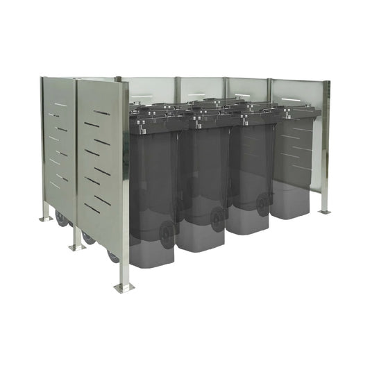 Système de tri des déchets en acier inoxydable pour espaces publics - 150 x 120 x 100